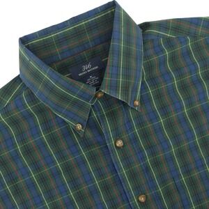Brooks Brothers 346 Shirt Mens Medium Non‎ Iron Cotton Plaid Long Sleeve Button